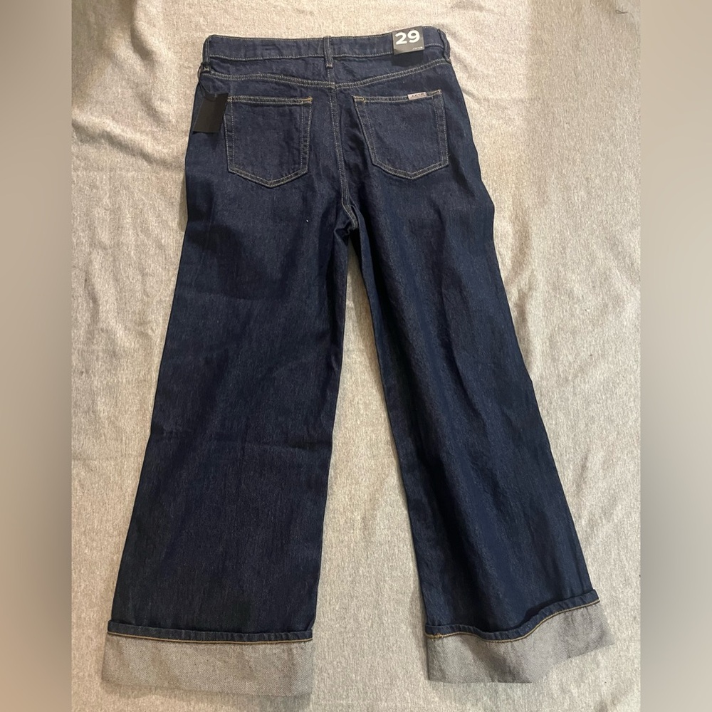 New Joe’s Jeans Hackney High Rise Wide Leg Cuff Jeans - Dark Wash 29 - Picture 6 of 6